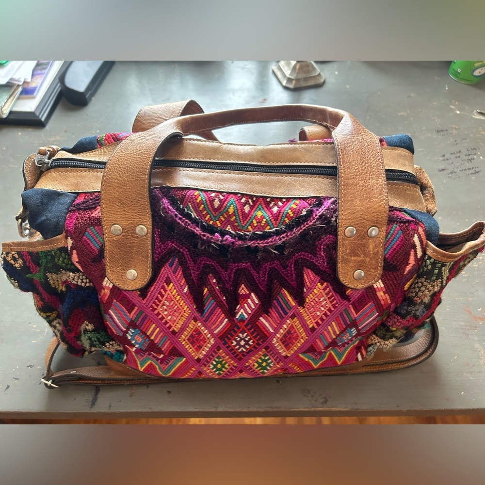 Nena & Co. Back pack cross body and handle beautiful well used as a baby bag